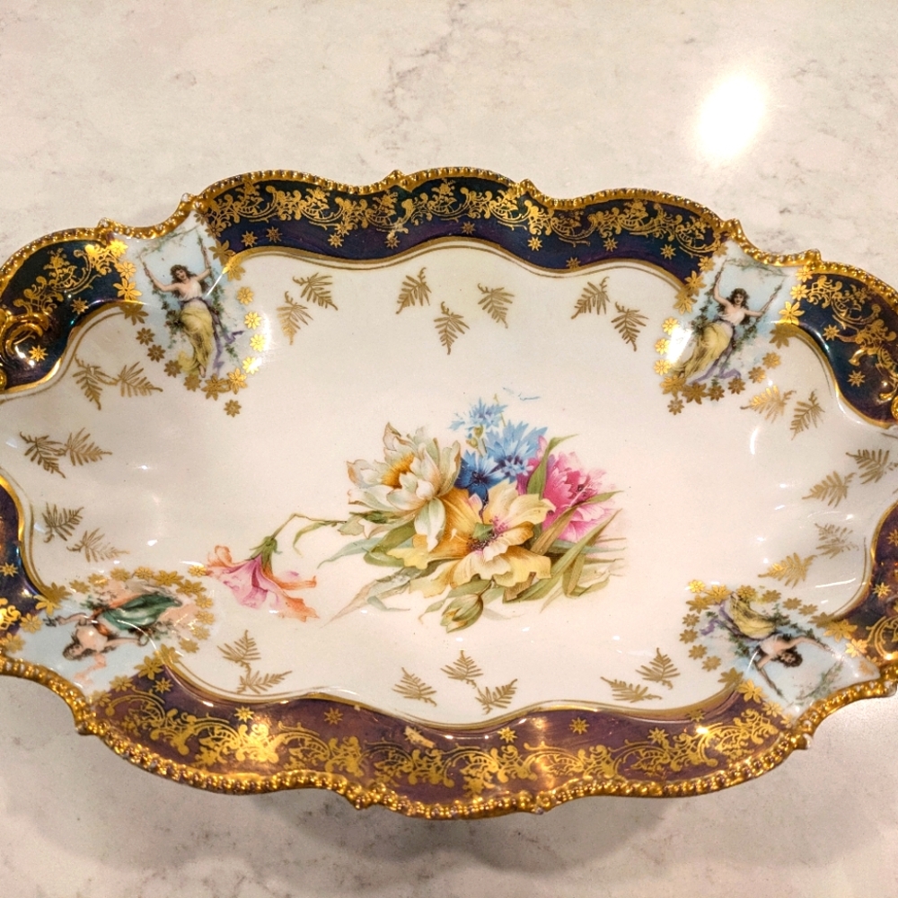 Vintage Floral Porcelain Decorative Bowl
